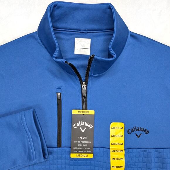 Callaway Quarter Zip Golf Pullover Sweater Mens Medium UPF50 Pockets NEW - Picture 1 of 7